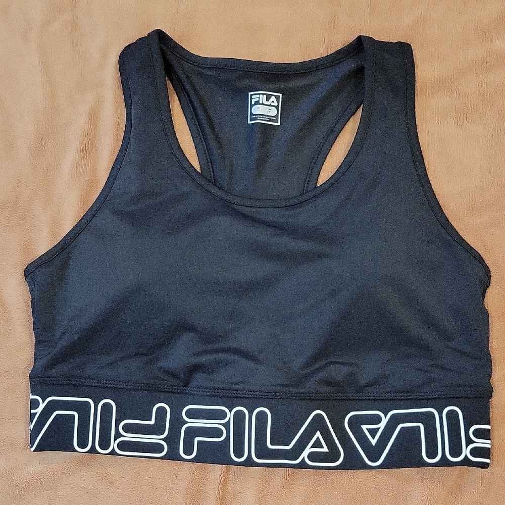 Fila Women's Black Sports Bra with Logo Band